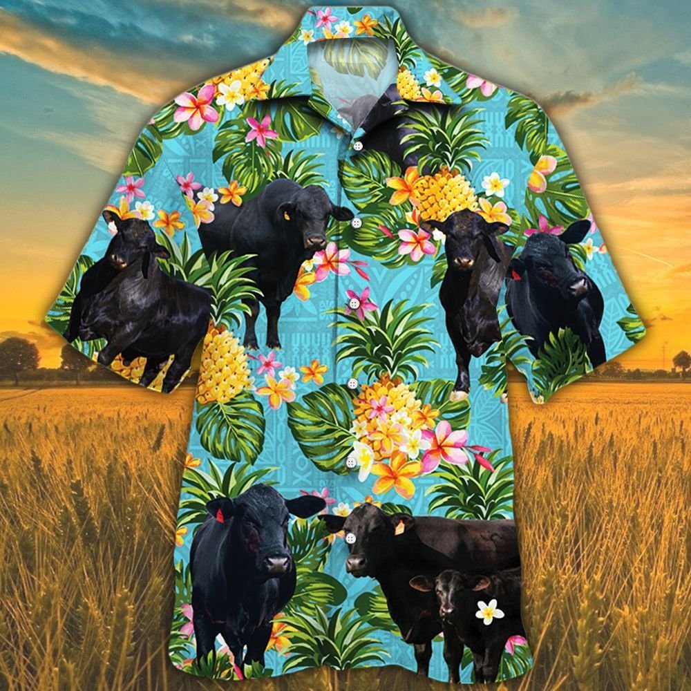 Brangus Cattle Pineapple Hawaiian Shirt Brangus Cattle Pineapple Hawaiian Shirt