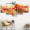 Bread Snacks 5 - Kitchen 5 Panel Canvas Art Wall Decor