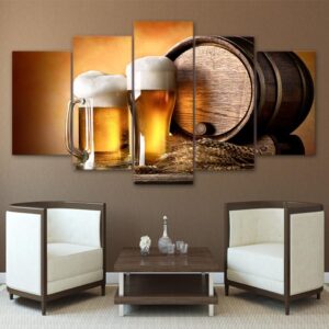 Brewing Beer - Beer 5 Panel Canvas Art Wall Decor