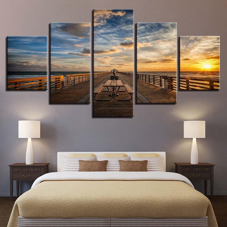 Bridge 1 - Nature 5 Panel Canvas Art Wall Decor Bridge 1 - Nature 5 Panel Canvas Art Wall Decor