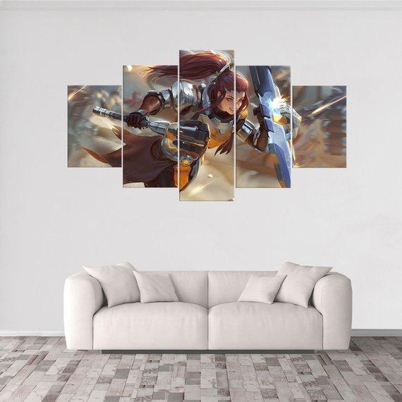 Brigitte Overwatch - Gaming 5 Panel Canvas Art Wall Decor Brigitte Overwatch - Gaming 5 Panel Canvas Art Wall Decor