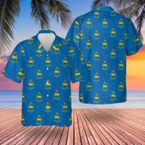 Bristish Army Blue King’S Own Royal Border Regiment Hawaiian Shirt