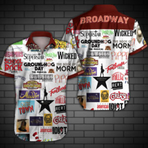 Broadway Hawaiian Shirt Summer Button Up