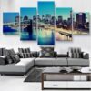 Brooklyn Bridge 1 - Nature 5 Panel Canvas Art Wall Decor