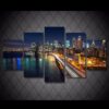 Brooklyn Bridge East River 01 - Nature 5 Panel Canvas Art Wall Decor
