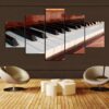 Brown Piano - Music 5 Panel Canvas Art Wall Decor
