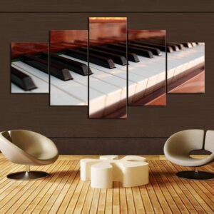 Brown Piano - Music 5 Panel Canvas Art Wall Decor
