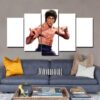 Bruce Lee 03 - Famous Person 5 Panel Canvas Art Wall Decor