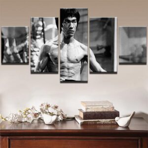 Bruce Lee Enter The Dragon - Movie 5 Panel Canvas Art Wall Decor
