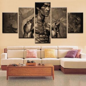 Bruce Lee - Famous Person 5 Panel Canvas Art Wall Decor