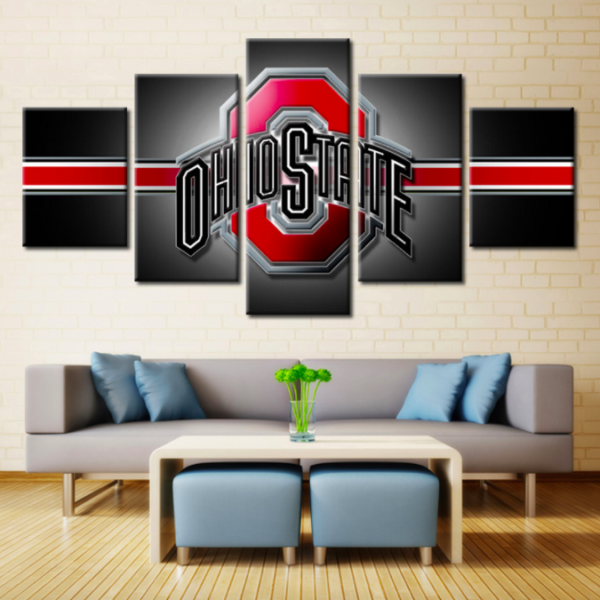Buckeyes Of Ohio State Sport - 5 Panel Canvas Art Wall Decor Buckeyes Of Ohio State Sport - 5 Panel Canvas Art Wall Decor