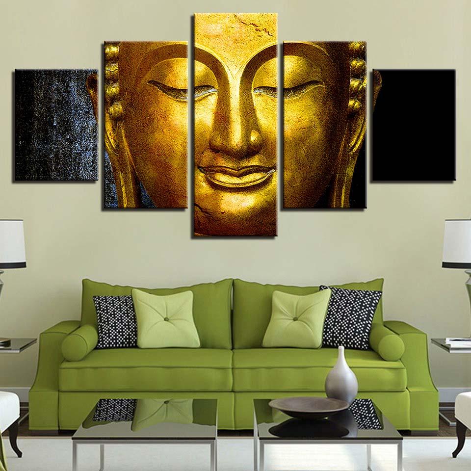 Buddha 30 - Religion 5 Panel Canvas Art Wall Decor Buddha 30 - Religion 5 Panel Canvas Art Wall Decor