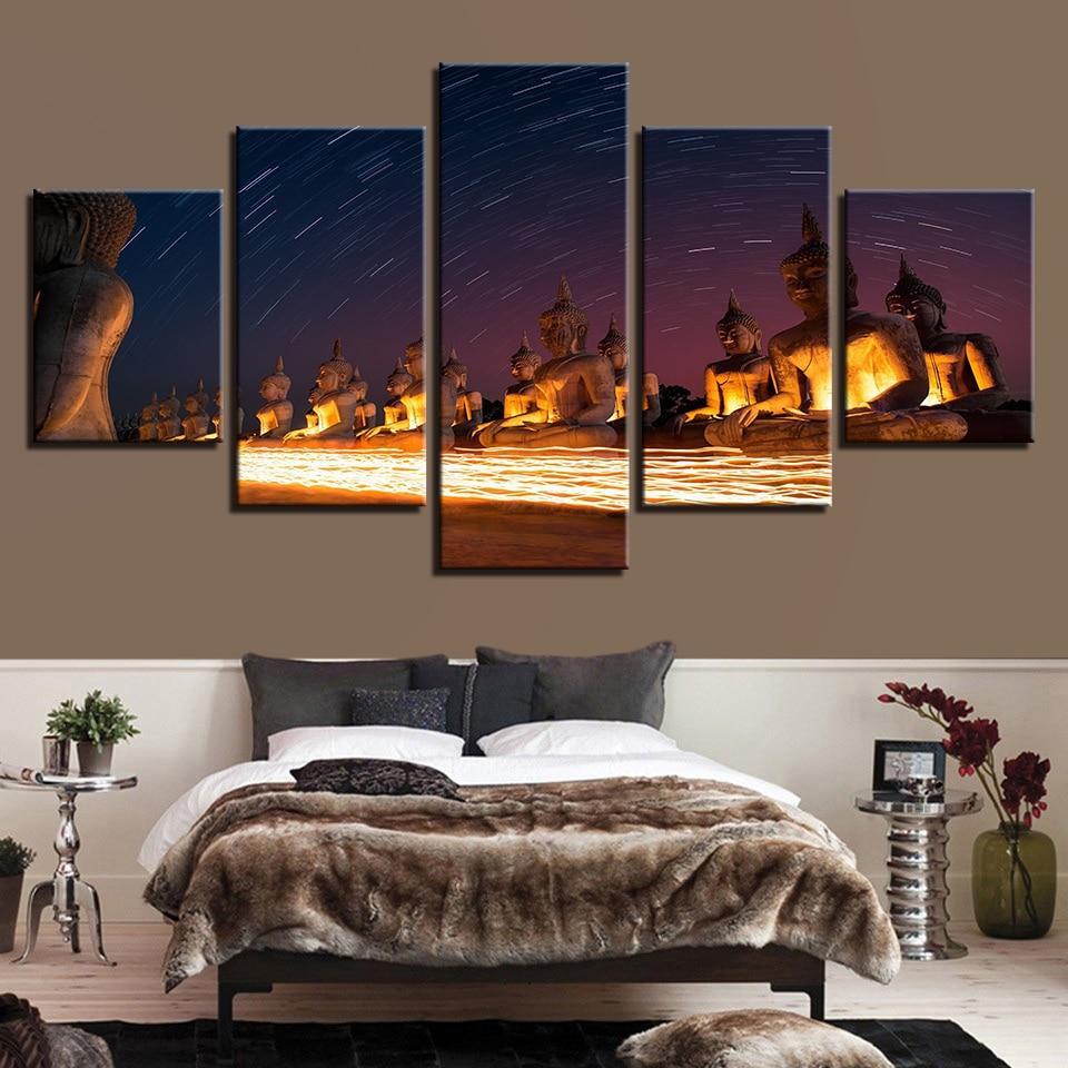 Buddha 35 - Religon 5 Panel Canvas Art Wall Decor Buddha 35 - Religon 5 Panel Canvas Art Wall Decor