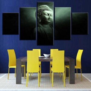 Buddha 4 - Religion 5 Panel Canvas Art Wall Decor