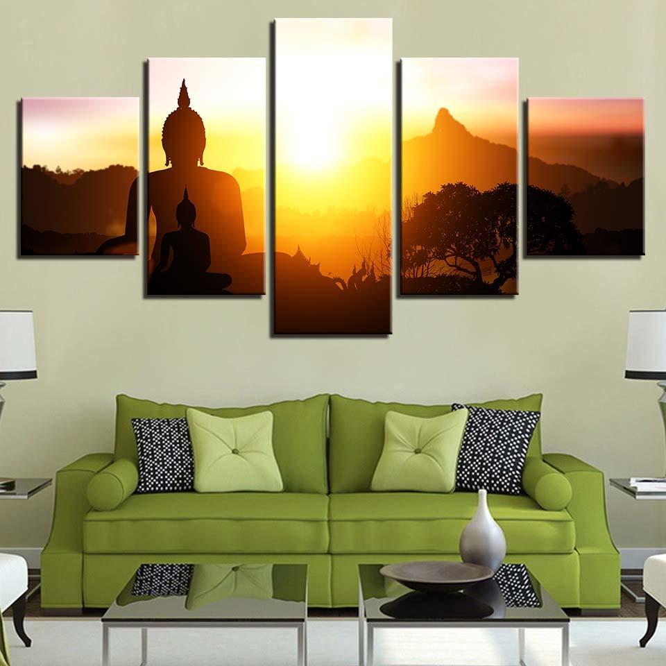 Buddha 50 - Religion 5 Panel Canvas Art Wall Decor Buddha 50 - Religion 5 Panel Canvas Art Wall Decor