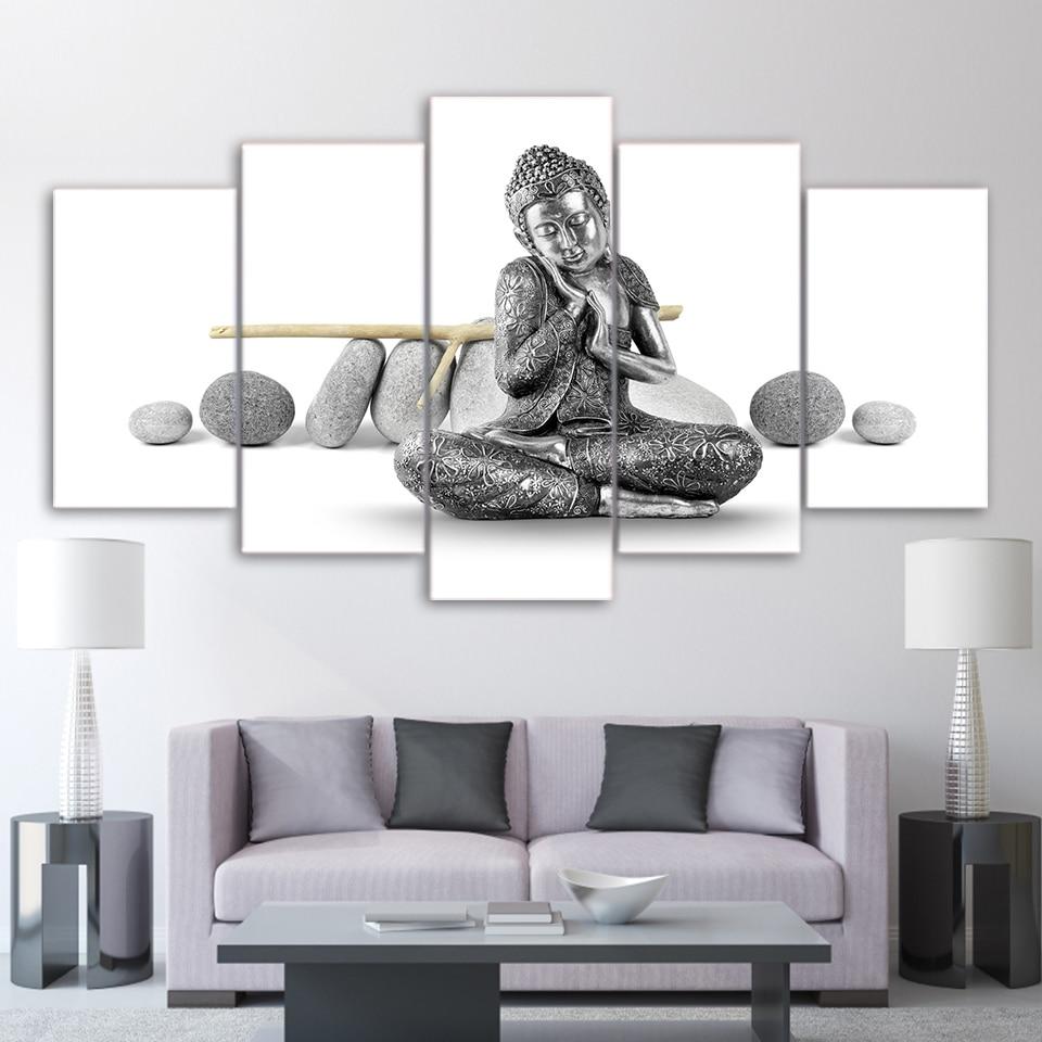 Buddha 56 - Religion 5 Panel Canvas Art Wall Decor Buddha 56 - Religion 5 Panel Canvas Art Wall Decor