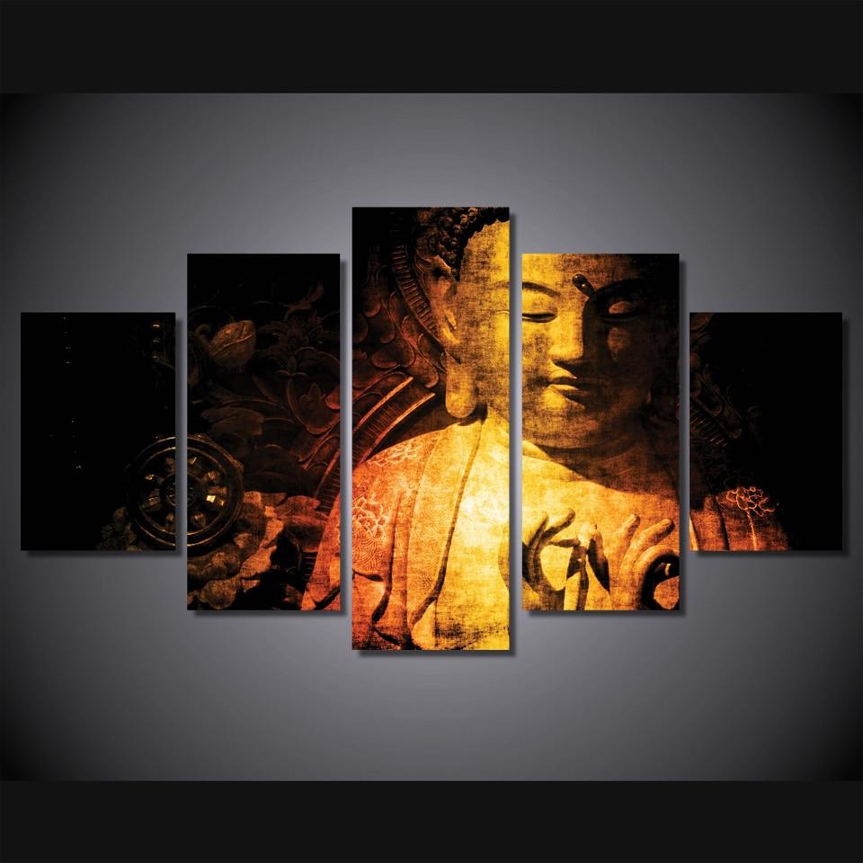 Buddha 59 - Religion 5 Panel Canvas Art Wall Decor Buddha 59 - Religion 5 Panel Canvas Art Wall Decor