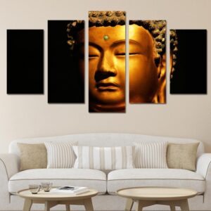 Buddha 76 - Religion 5 Panel Canvas Art Wall Decor