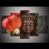 Buddha Buddhism Abstract - Religion 5 Panel Canvas Art Wall Decor