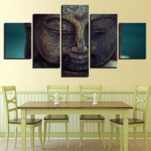 Buddha Daiko - Religion 5 Panel Canvas Art Wall Decor