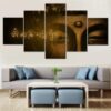 Buddha Scriptures - Religion 5 Panel Canvas Art Wall Decor