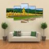 Buddha Statue At Makha Bucha Buddhist Memorial Park - Religion 5 Panel Canvas Art Wall Decor