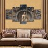 Buddha Statue Buddhism 4 - Religion 5 Panel Canvas Art Wall Decor