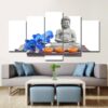 Buddha flowers 01 - Religion 5 Panel Canvas Art Wall Decor