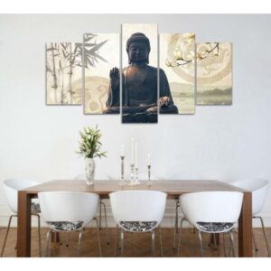 Buddha - Religion 5 Panel Canvas Art Wall Decor