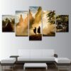 Buddhist Monks - Religion 5 Panel Canvas Art Wall Decor