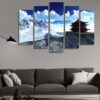 Buddhist Shrine In The Himalayas - Nature 5 Panel Canvas Art Wall Decor