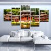Buddhist Temple - Religion 5 Panel Canvas Art Wall Decor