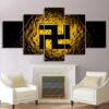 Buddhist symbol svastika - Religion 5 Panel Canvas Art Wall Decor