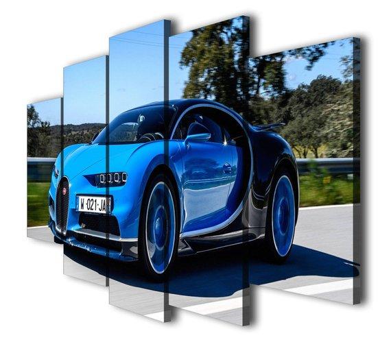 Bugatti Chiron Racing Car - Automative 5 Panel Canvas Art Wall Decor Bugatti Chiron Racing Car - Automative 5 Panel Canvas Art Wall Decor