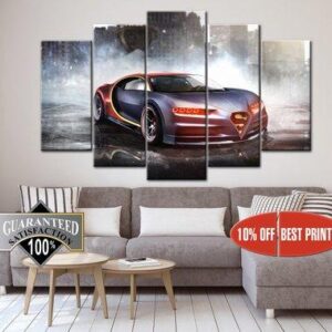 Bugatti Chiron Superman - Automative 5 Panel Canvas Art Wall Decor