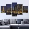 Building Night 14 - Nature 5 Panel Canvas Art Wall Decor