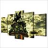 Building horse statue - Nature 5 Panel Canvas Art Wall Decor