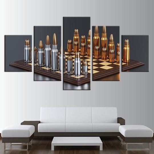 Bullet Chess - Abstract 5 Panel Canvas Art Wall Decor Bullet Chess - Abstract 5 Panel Canvas Art Wall Decor