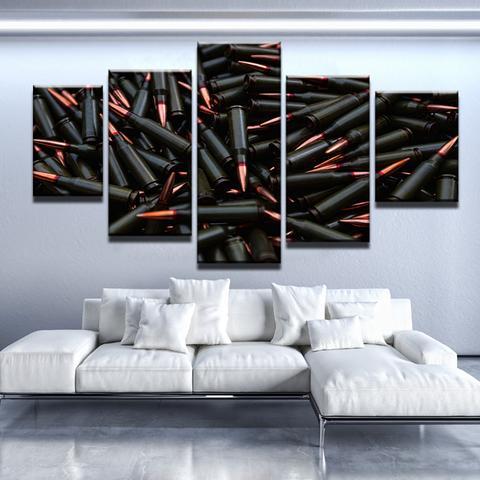 Bullets - Army 5 Panel Canvas Art Wall Decor Bullets - Army 5 Panel Canvas Art Wall Decor