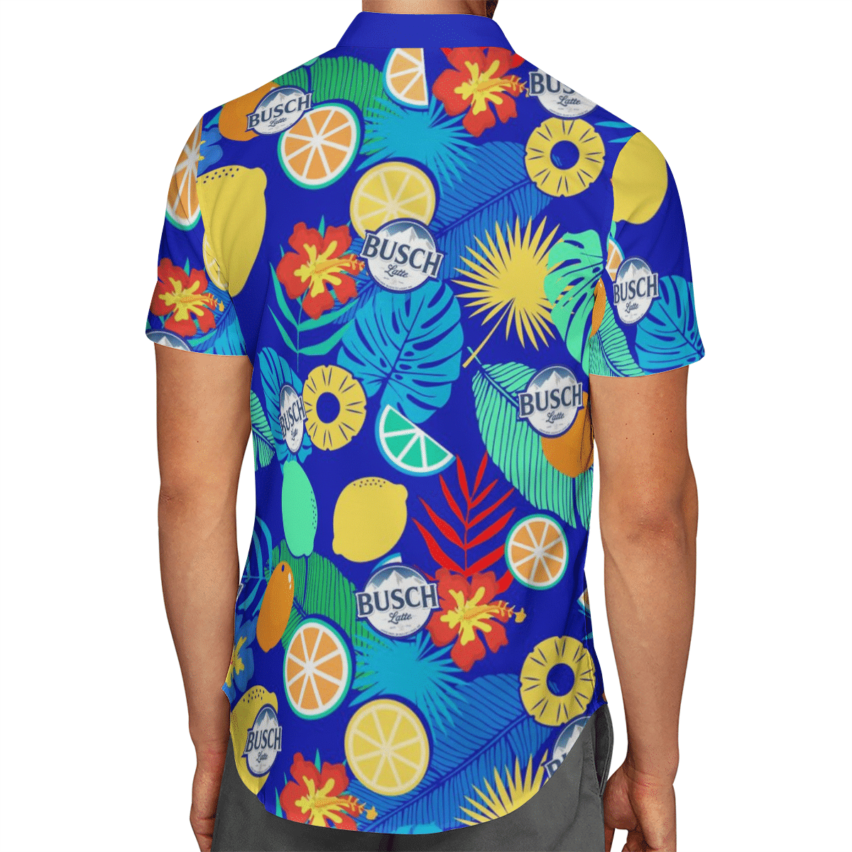 Busch Latte Tropical Blue Hawaiian Shirt Busch Latte Tropical Blue Hawaiian Shirt