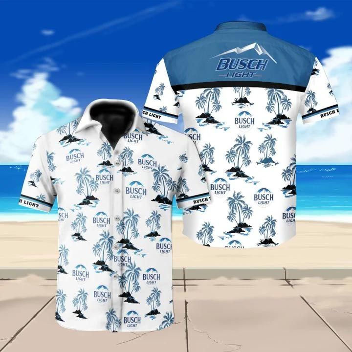 Busch Light Beer Logo Hawaiian Shirt Busch Light Beer Logo Hawaiian Shirt