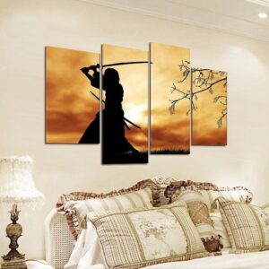 Bushido Spirit Japanese Samurai - Famous Person 5 Panel Canvas Art Wall Decor
