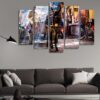 Busy Market Street In Marrakech - Nature 5 Panel Canvas Art Wall Decor