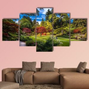 Butchart Gardens In Victoria - Nature 5 Panel Canvas Art Wall Decor