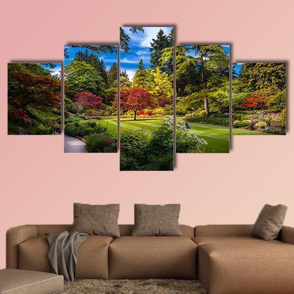 Butchart Gardens In Victoria - Nature 5 Panel Canvas Art Wall Decor Butchart Gardens In Victoria - Nature 5 Panel Canvas Art Wall Decor