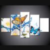 Butterflies Butterfly And Flowers - Animal 5 Panel Canvas Art Wall Decor