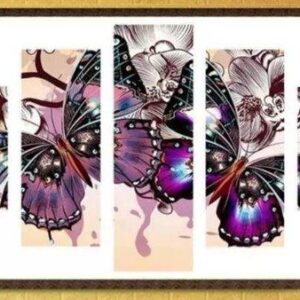 Butterfly 02 - Animal 5 Panel Canvas Art Wall Decor
