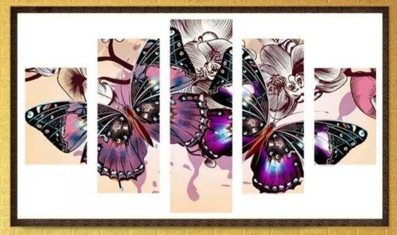 Butterfly 02 - Animal 5 Panel Canvas Art Wall Decor Butterfly 02 - Animal 5 Panel Canvas Art Wall Decor