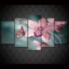 Butterfly Orchid - Animal 5 Panel Canvas Art Wall Decor