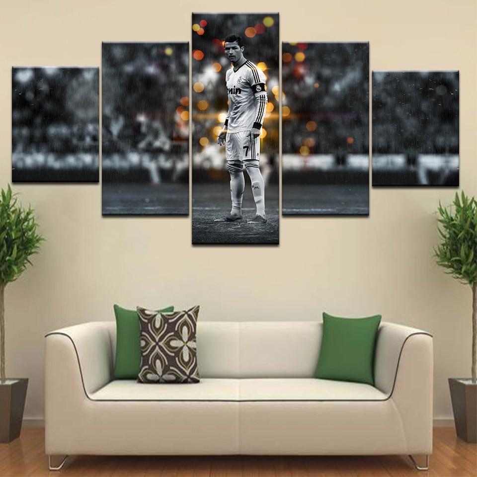 CR7 Cristiano Ronaldo Fabric Sport - 5 Panel Canvas Art Wall Decor CR7 Cristiano Ronaldo Fabric Sport - 5 Panel Canvas Art Wall Decor